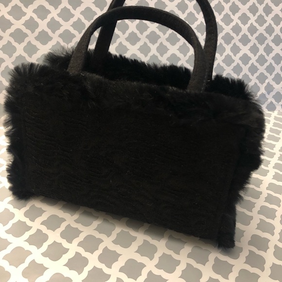 Jeanne Lottie Black Fur (faux) Evening Bag (NWOT) - Picture 3 of 9